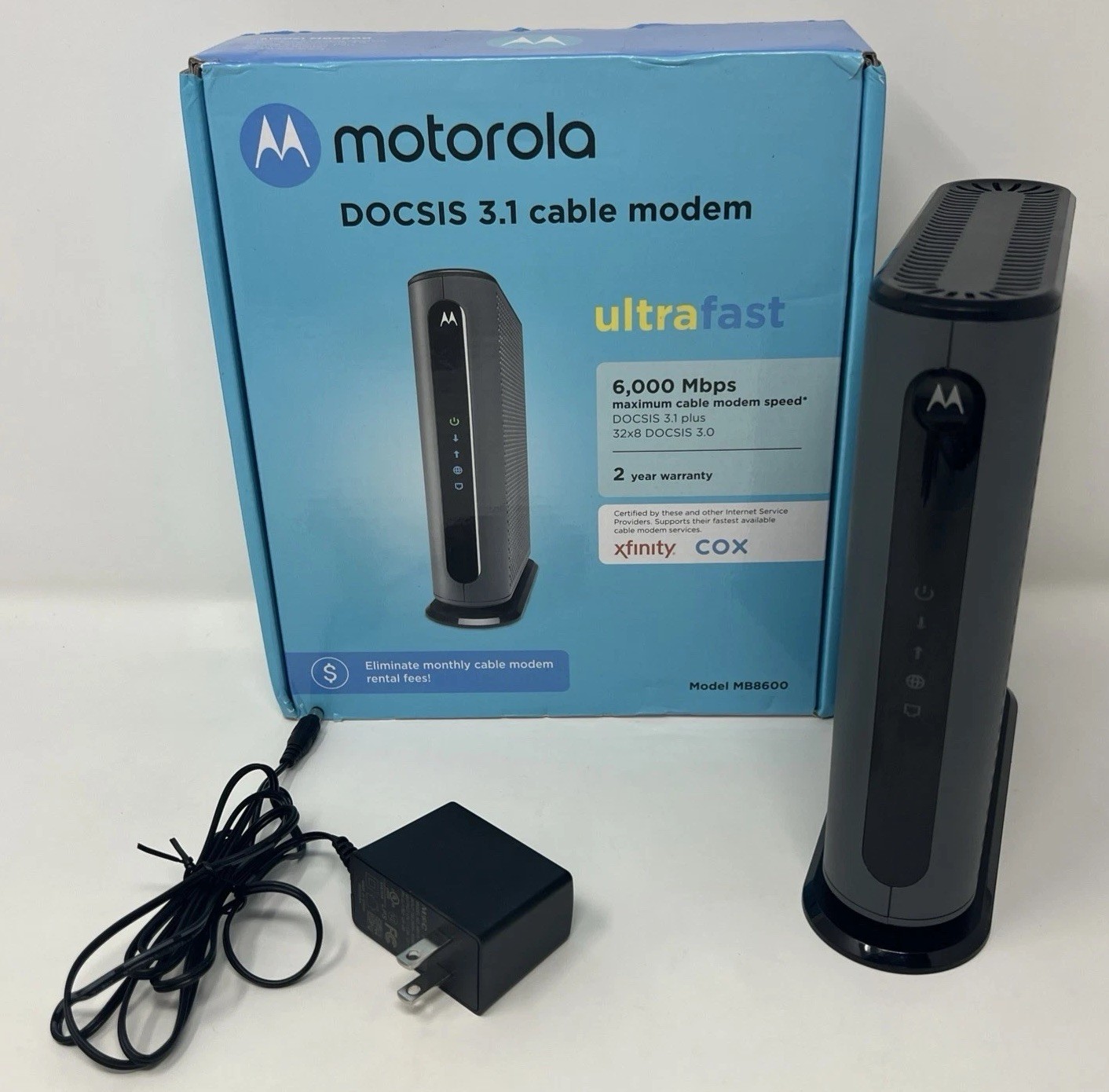 Motorola MB8600 DOCSIS 3.1 Cable Modem Gigabit Ethernet 32x8 Untested
