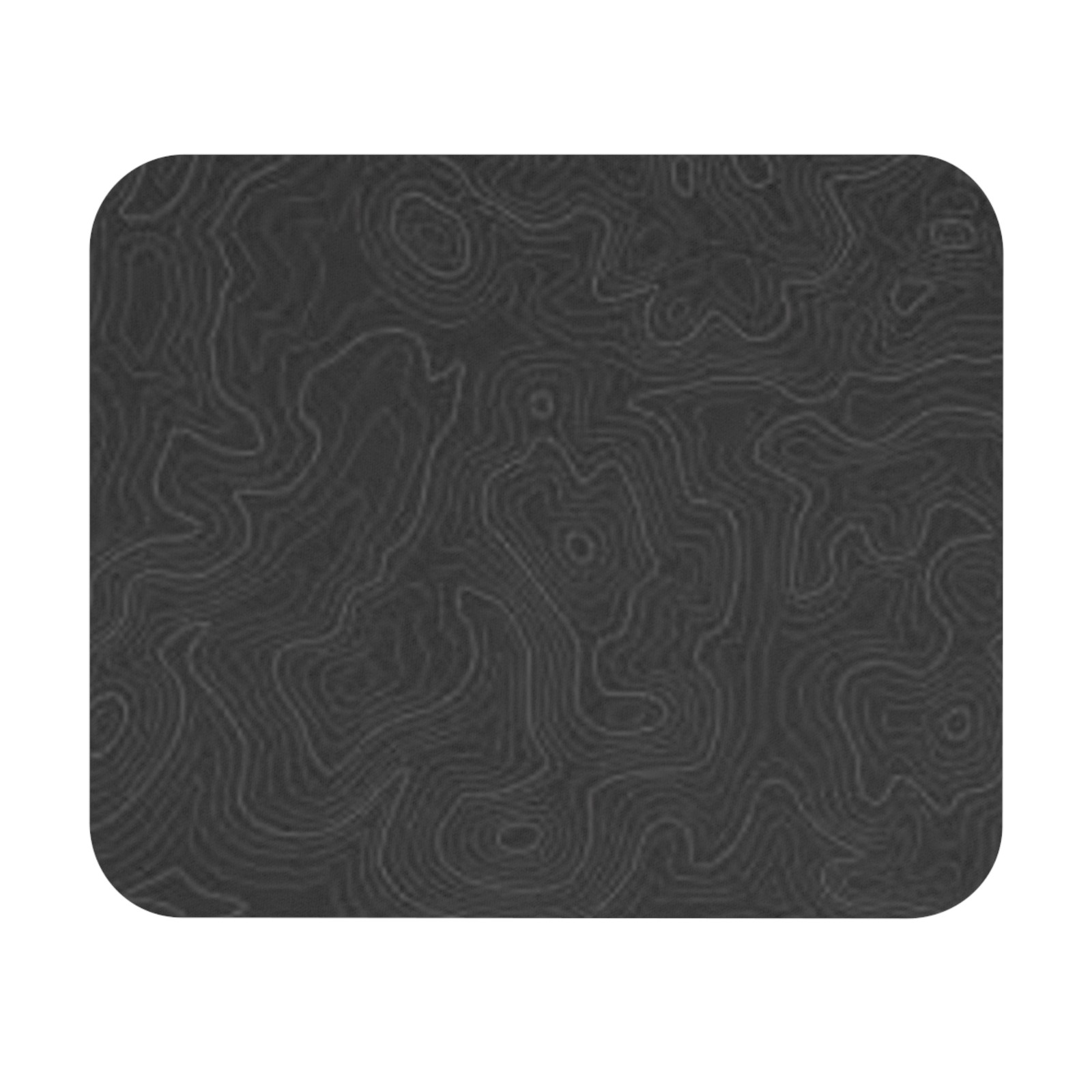 Topographic Contour Map Mouse Pad | Black Terrain Desk Mat