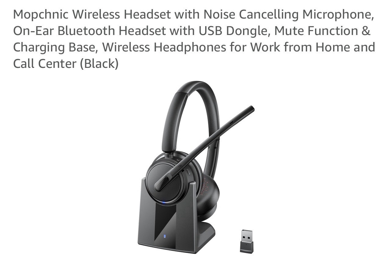Mopchnic Wireless Headset with Noise Cancelling Microphone..