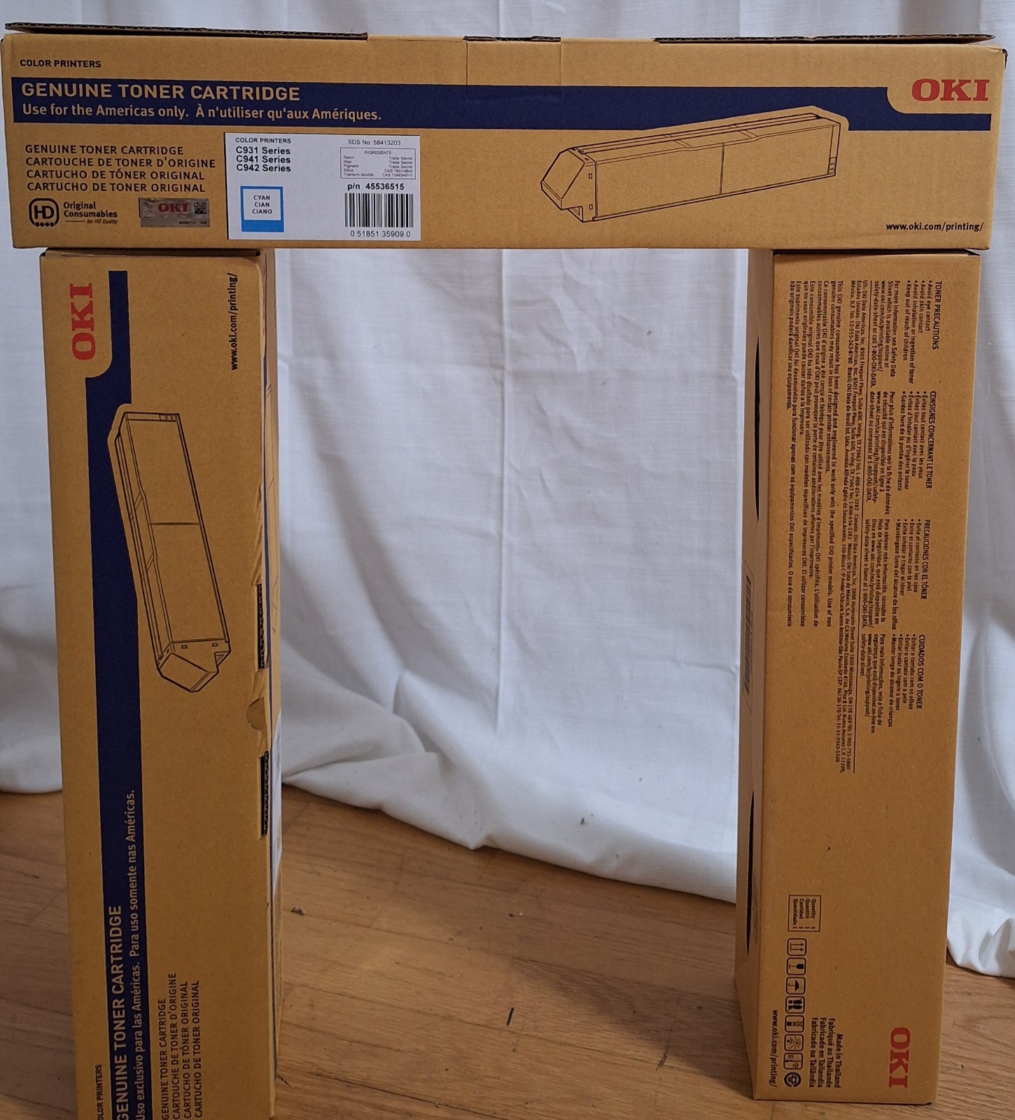 NEW OKI Genuine Original Cyan Laser Toner Cartridge 45536515 for C931/C941/C942