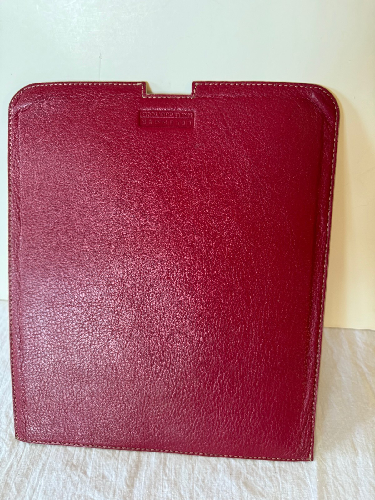 Levenger Fine Leather Red Case 8.5x10 Tablet Notepad Slipcover Sleeve Pouch