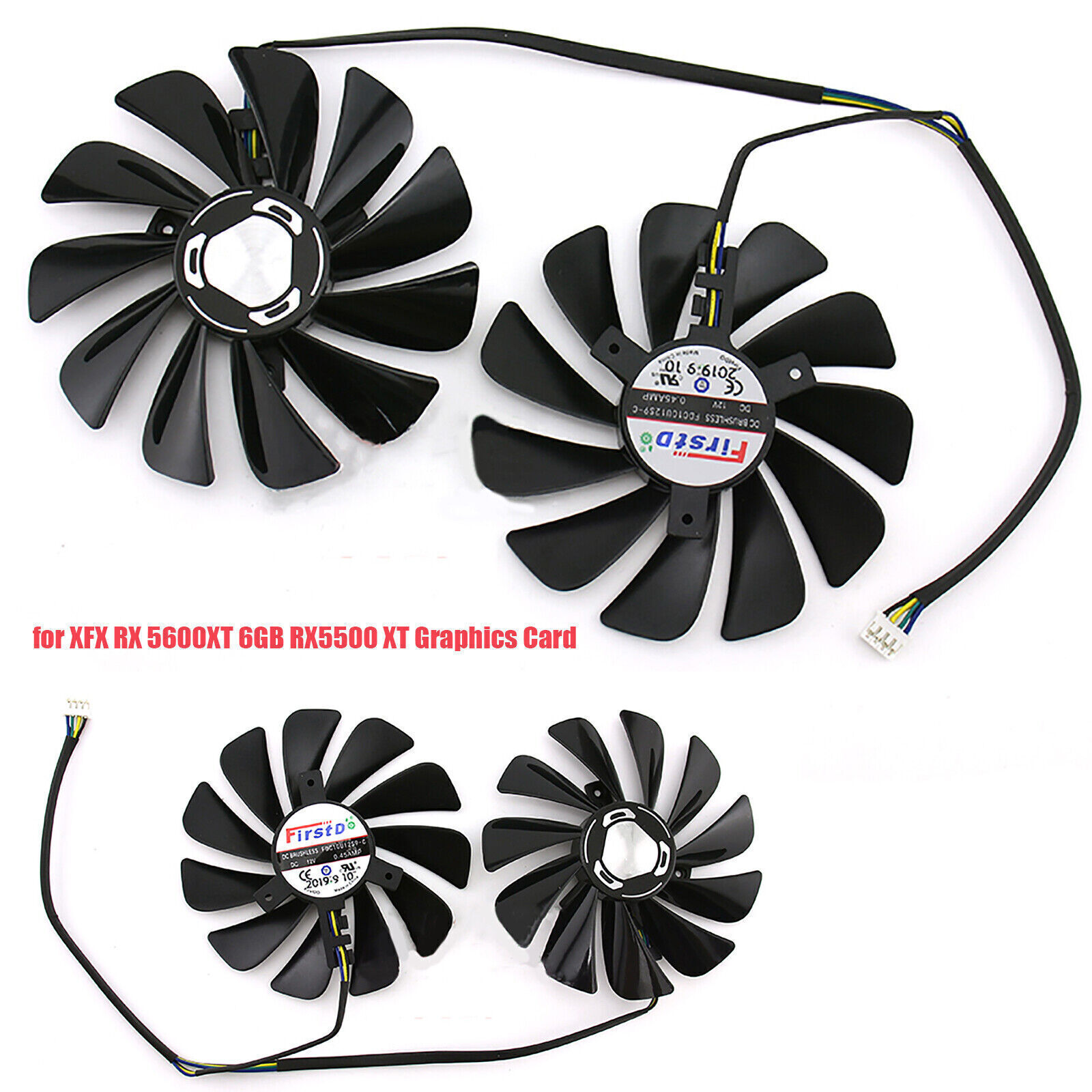 For XFX RX 5600XT 6GB RX5500 XT Graphics Card Cooling Fans Radiator Cooler Spare