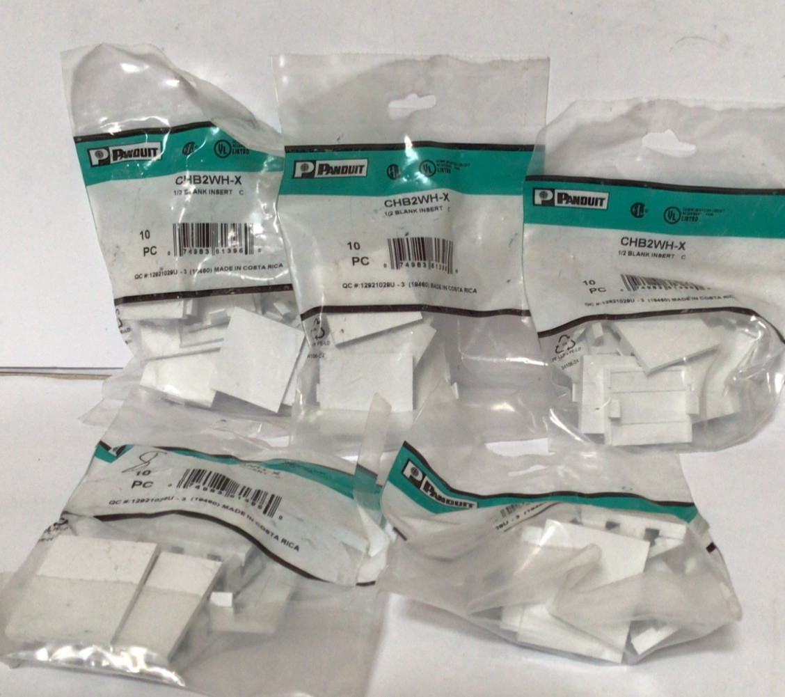 Panduit CHB2WH-X Pan-net Mini-com 1/2 Blank Insert New 48 pcs