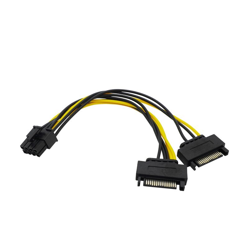 5pcs SATA 15Pin To Graphics Card PCIE 6/8 Pin Video Card Power Supply Cable