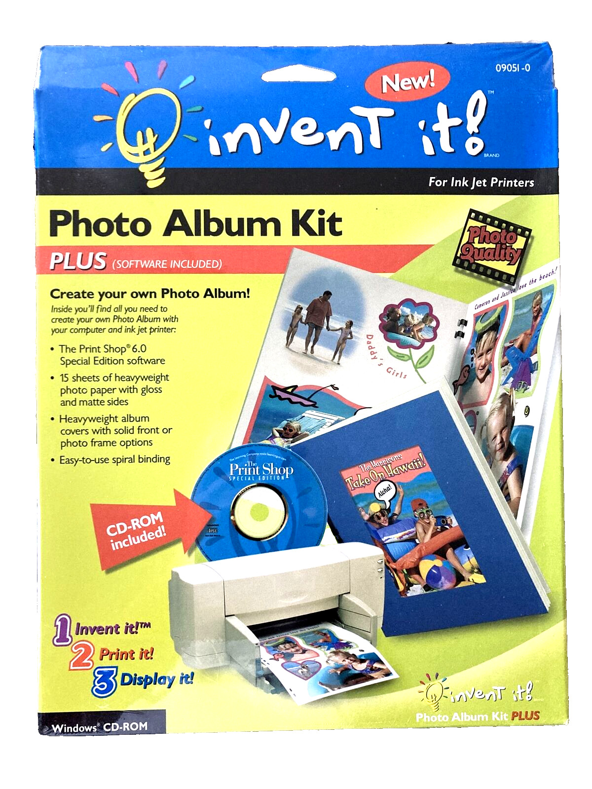 INVENT IT Photo Album Kit for Ink Jet Printers PLUS Software CD-ROM - NEW SEALED