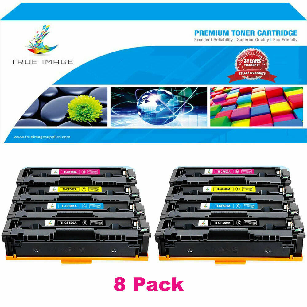 8PK Toner CF500A Compatible With HP 202X LaserJet Pro MFP M281fdw M281cdw M254dw