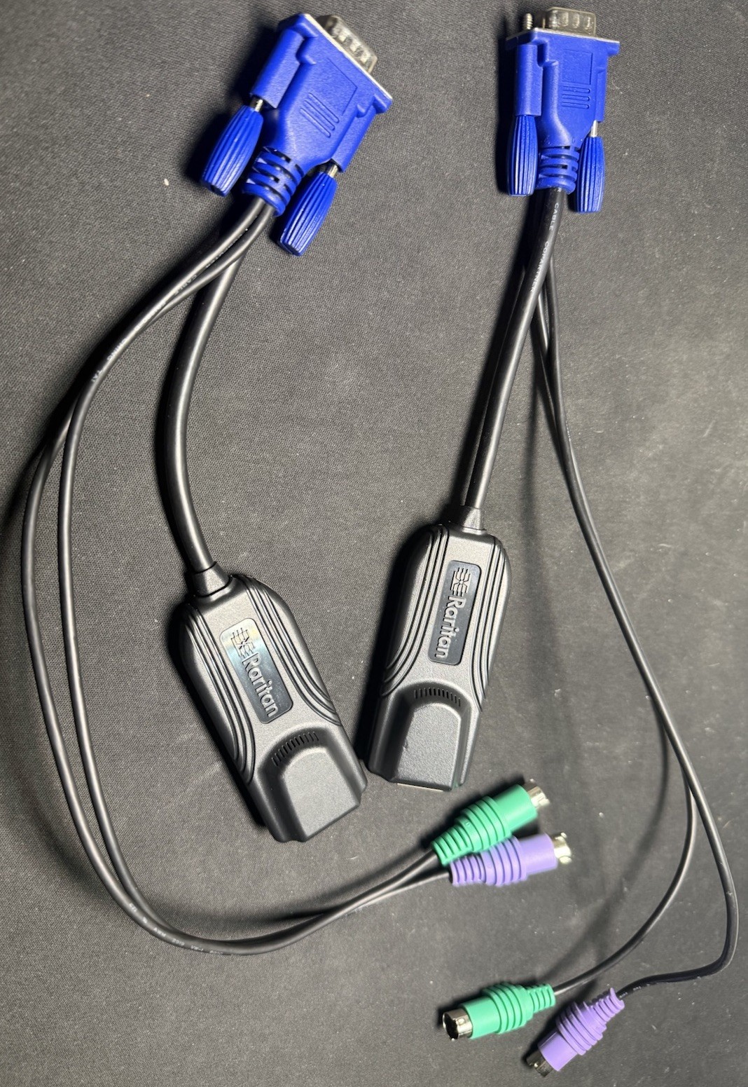 Lot of 2 Raritan DCIM-PS2 KVM Dongle Cables VGA PS/2 Server Interface Module