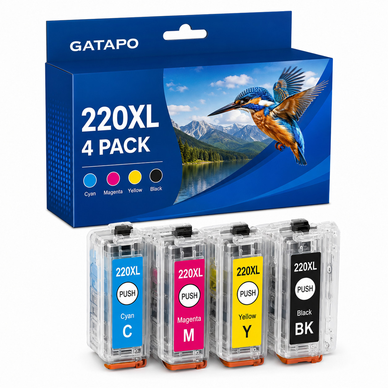 4PK T220XL 220XL Ink For Epson XP-420 XP-424 XP-320 WF2630 WF2660 WF2760 printer
