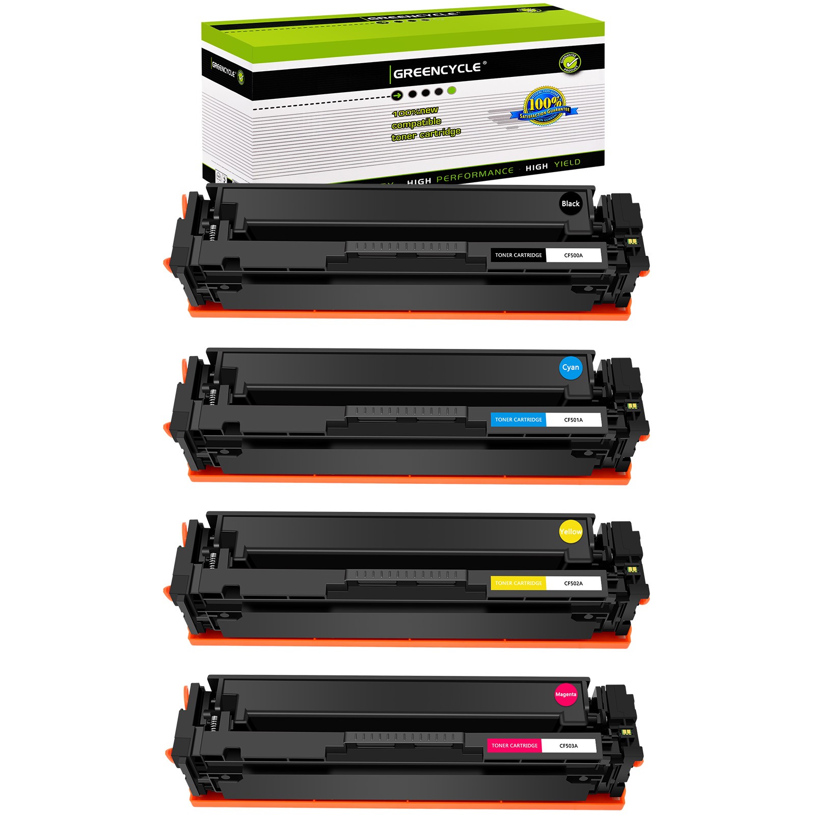 4PK CF500A 202A BCYM Toner Fits for HP LaserJet Pro MFP M281FDW M281CDW M281dw