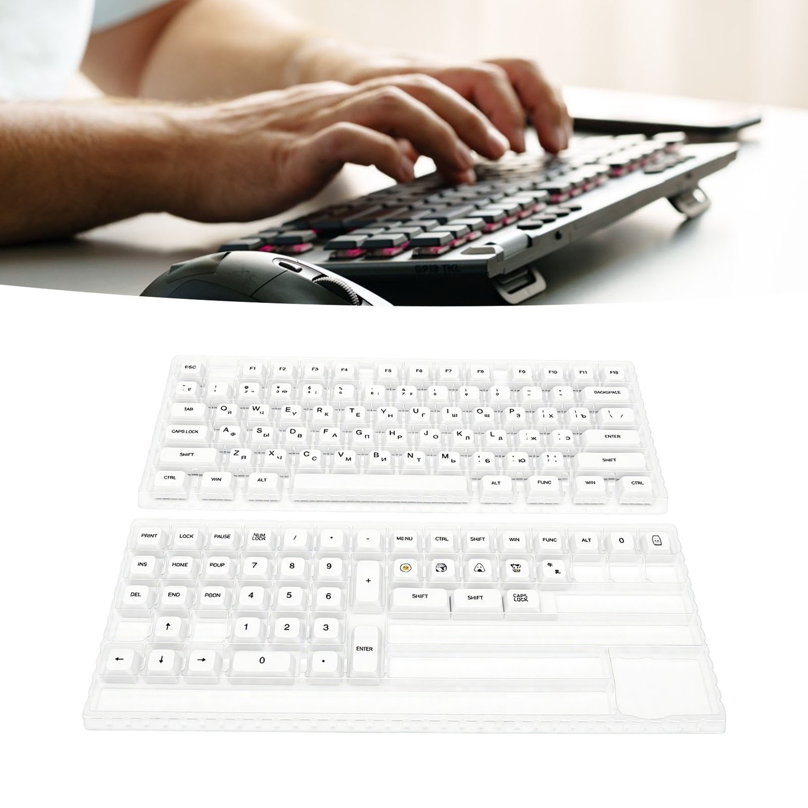 120 Keys PBT Keycaps Set MX Switch XDA Profile Russian Keycaps For Wired Me DLTR