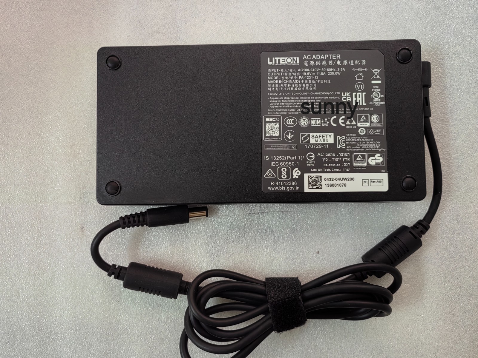 Original LITEON 19.5V 230W 11.8A PA-1231-12 For Intel NUC11PHKi7C i7-1165G7 Slim