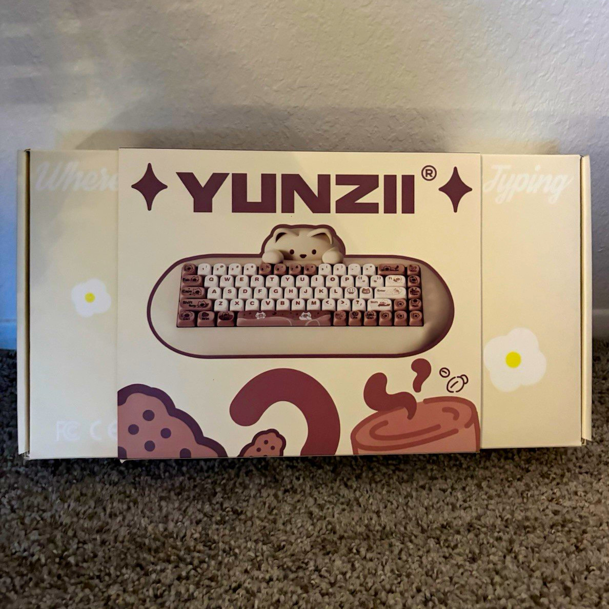 YUNZII C68 Mechanical Wired Keyboard Plug & Play QWERTY English Brown/White