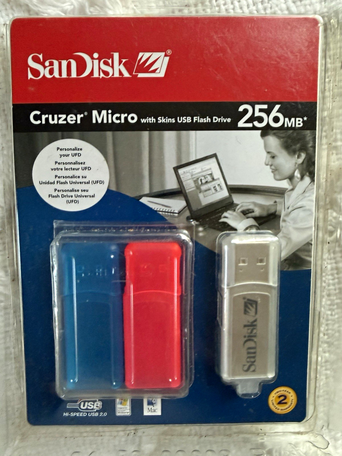 SanDisk Cruzer Micro 256MB USB 2.0 Flash Drive w/ Skins Vintage Sealed