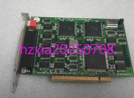 1pc used  PC COM PCI 8 PORT RS-232 INT ERFACE CARD acquisition card 