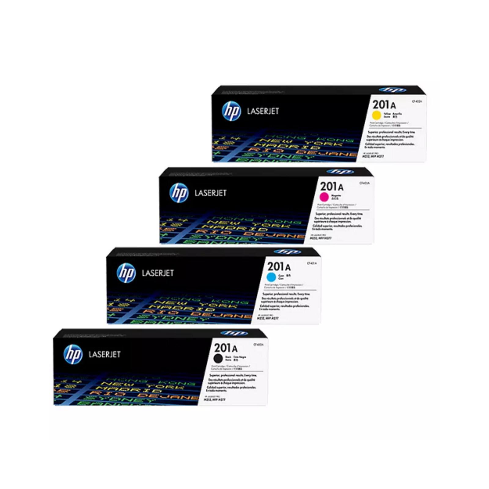 HP 201A Toner Cartridge Set -CMYK - Genuine OEM CF400A-CF403A