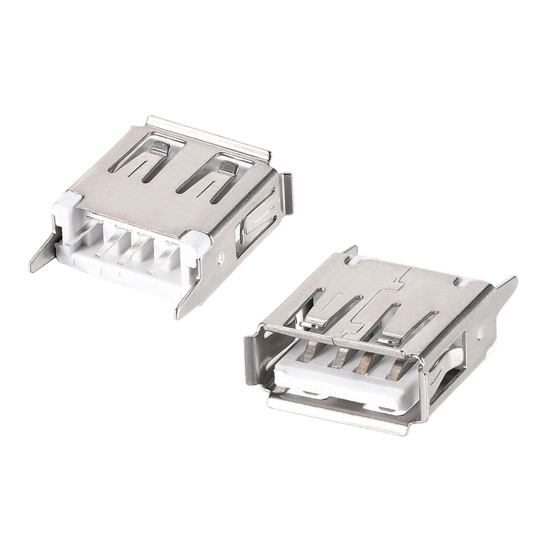 uxcell 10PCS USB 2.0 Type A Female Socket Connector Port, 4-Pin DIP Silver