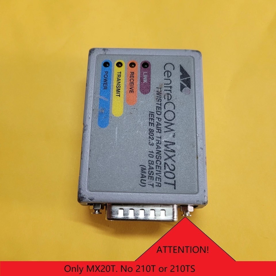 Allied Telesis CentreCOM AT-MX20T AUI RJ-45 Ethernet Transceiver