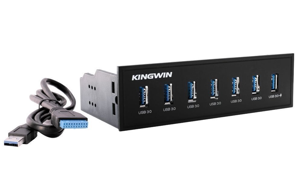Kingwin Fast Charging 7Port 5.25inch Bay USB3.0 Hub   (KW525-7U3C)