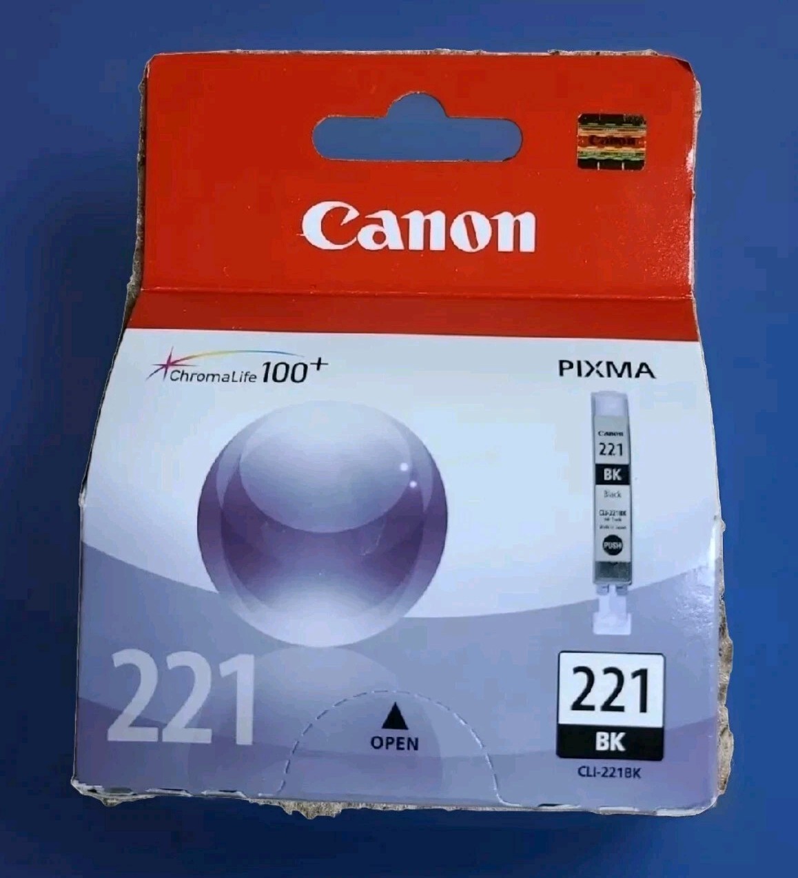 Canon 221 Pixma Black Ink 9 ml Cartridge CLI-221BK  NEW & SEALED Genuine OEM ink
