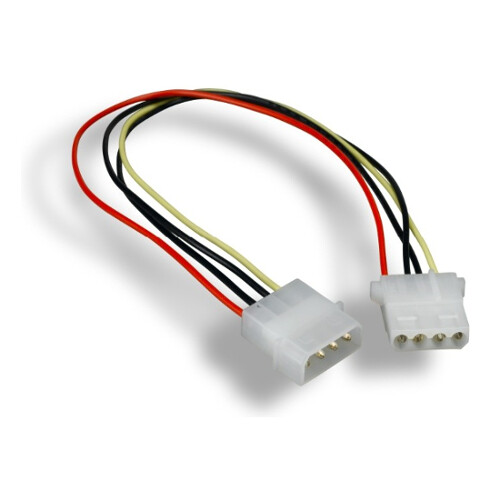 Kentek 12 Inch Molex 5.25 Male to Female PC Power Extension Cable 4 Pin LP4 12"
