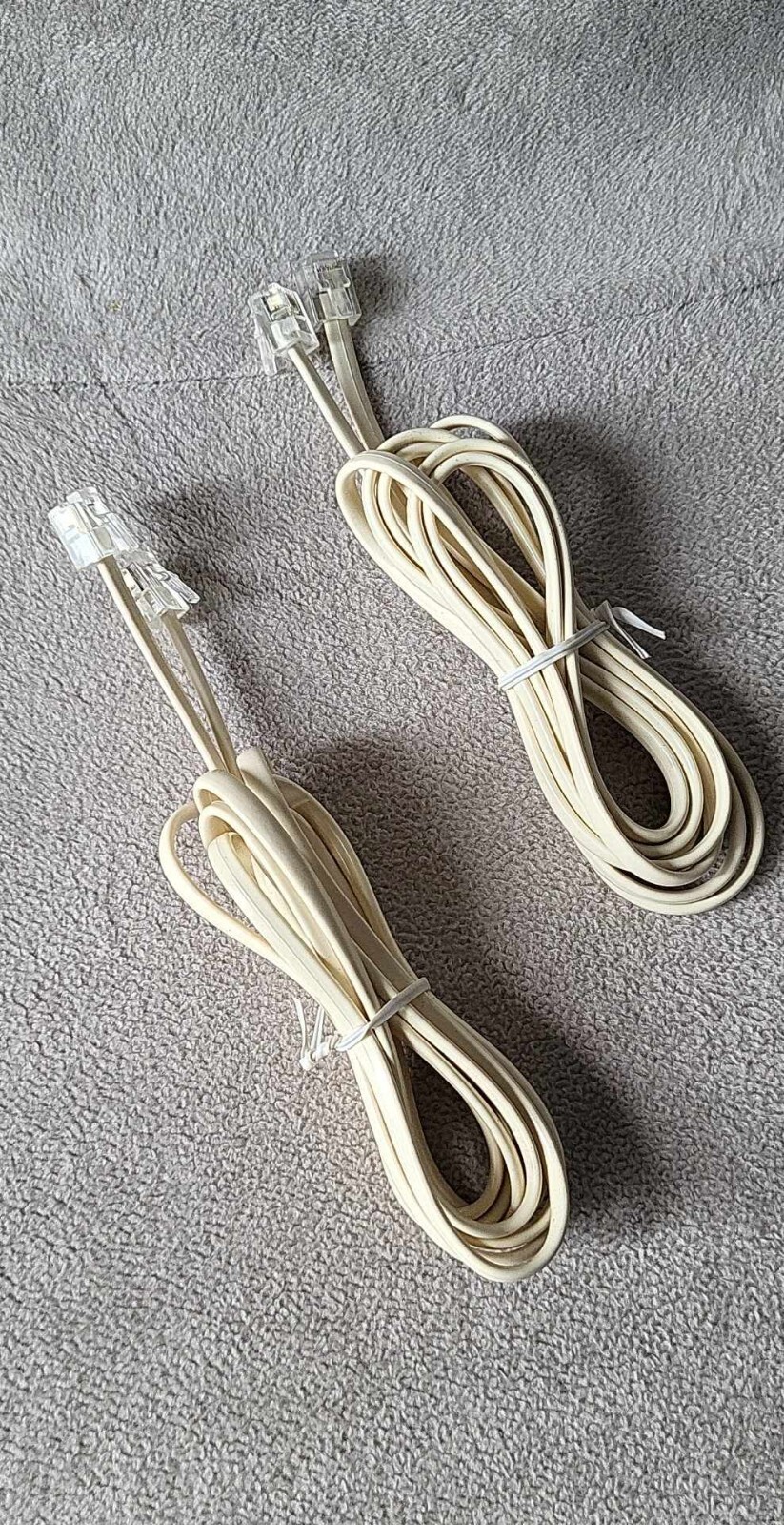 RJ11 6P4C Modular Telephone Modem Extension Cable Cord Wire - 5ft White New**