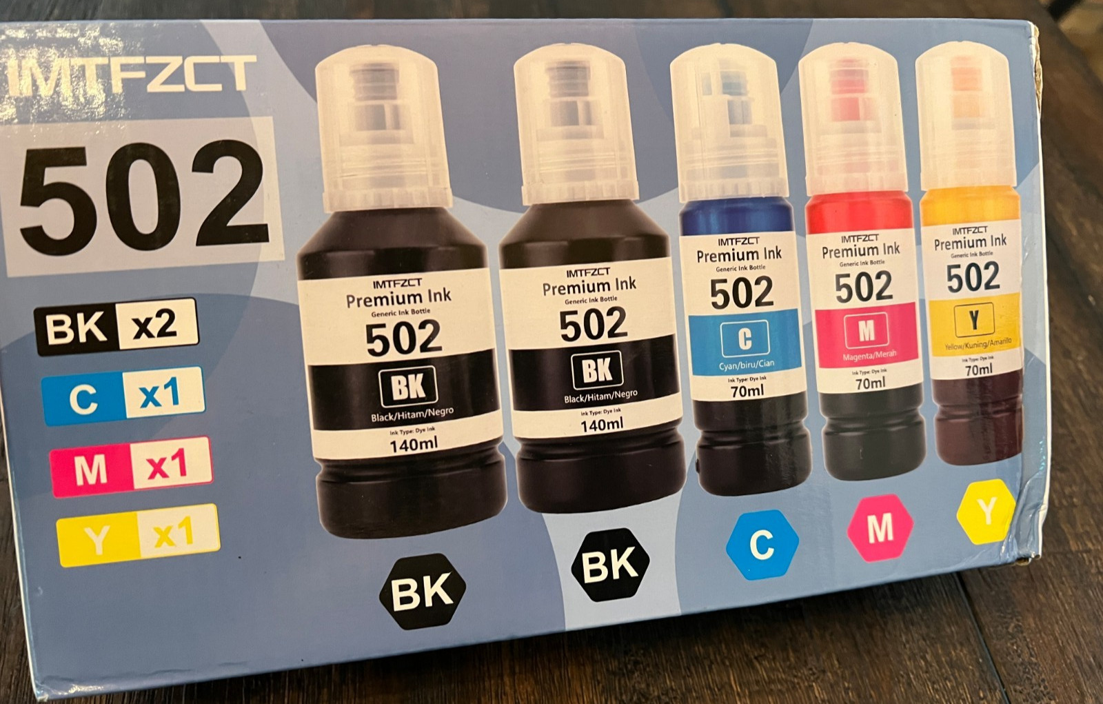 NEW - IMTFZCT 502 Compatible Ink Bottle Set - 5 Pack