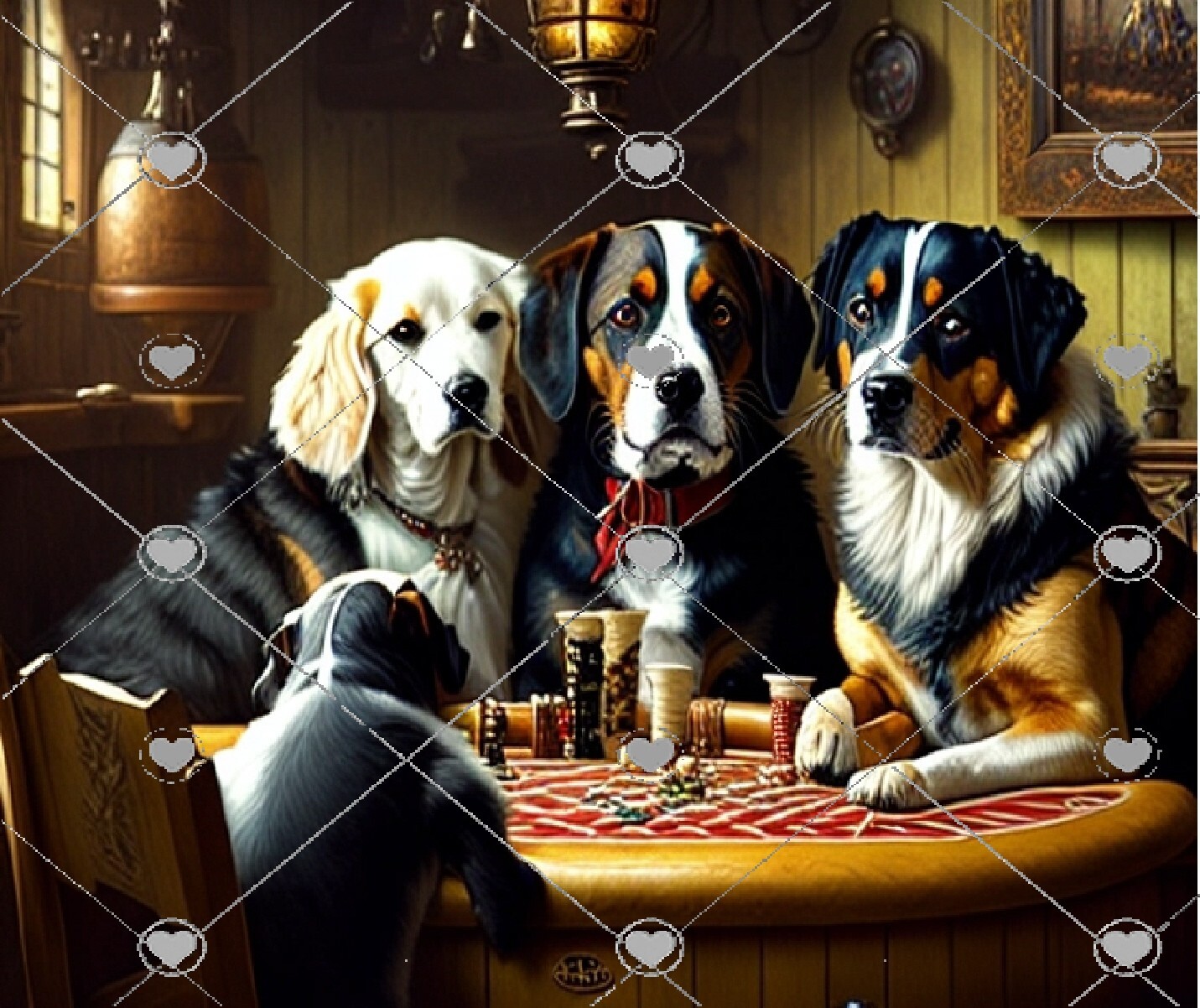POKER PLAYING DOGS # 2 COMPUTER MOUSE PAD  9 x 7