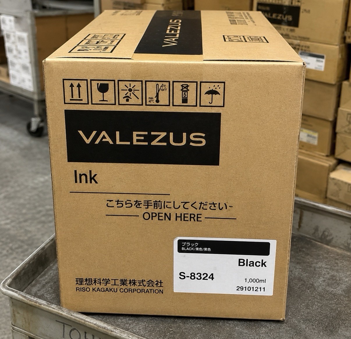 Genuine RISO VALEZUS S-8324 Black Ink 1000mL OEM Case of 6 T2100
