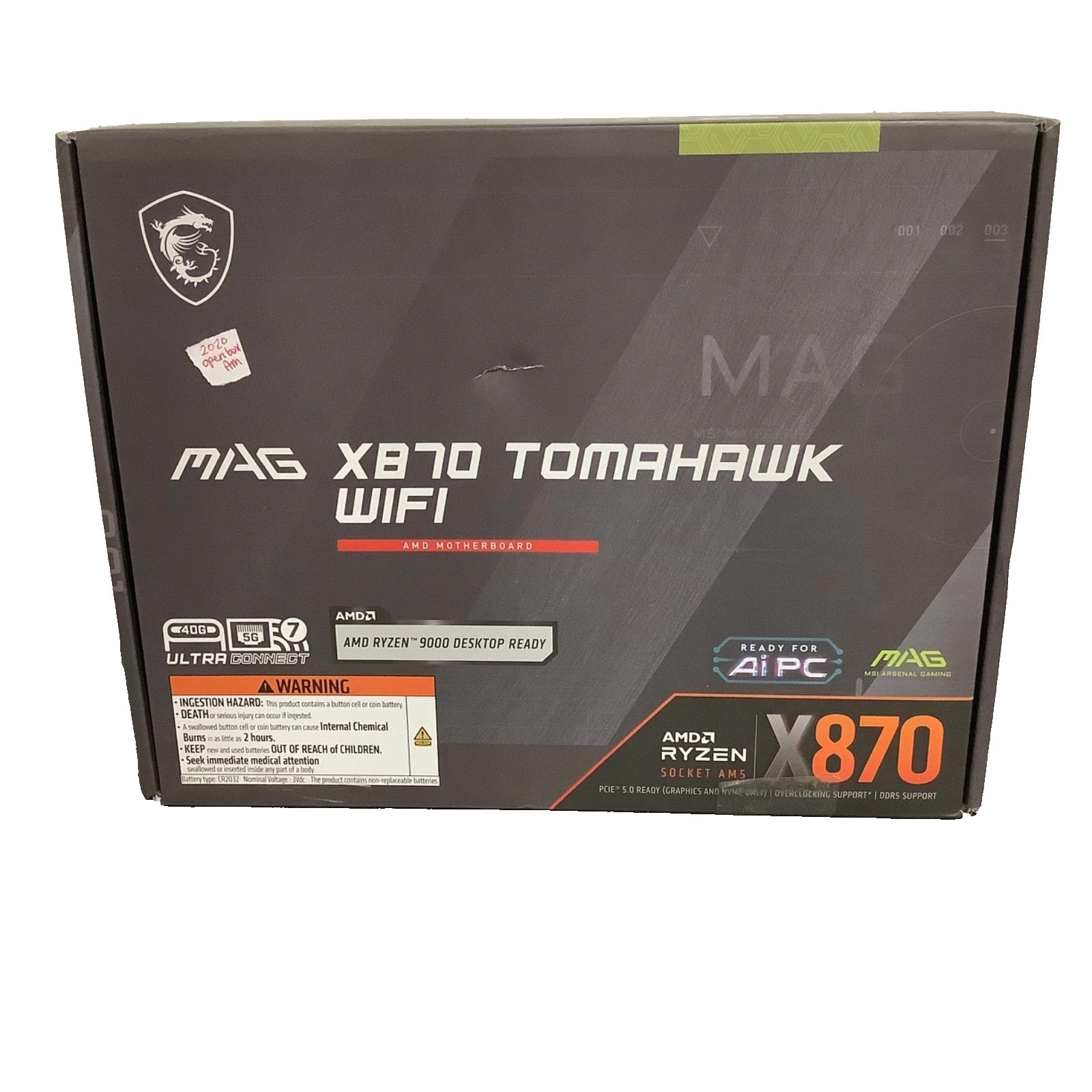 MSI MAG X870E Tomahawk WiFi Motherboard, ATX, AM5, DDR5, M.2 Gen5, Wi-Fi 7