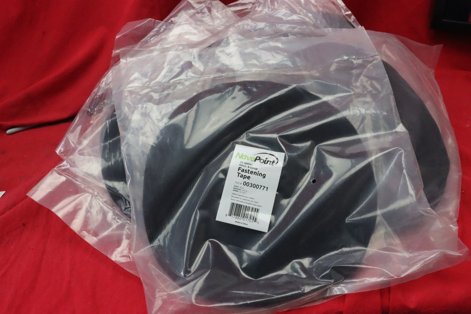Lot of 2 rolls"1/2" Black Hook & Loop Cable Strap -NavePoint 82" - High Strength
