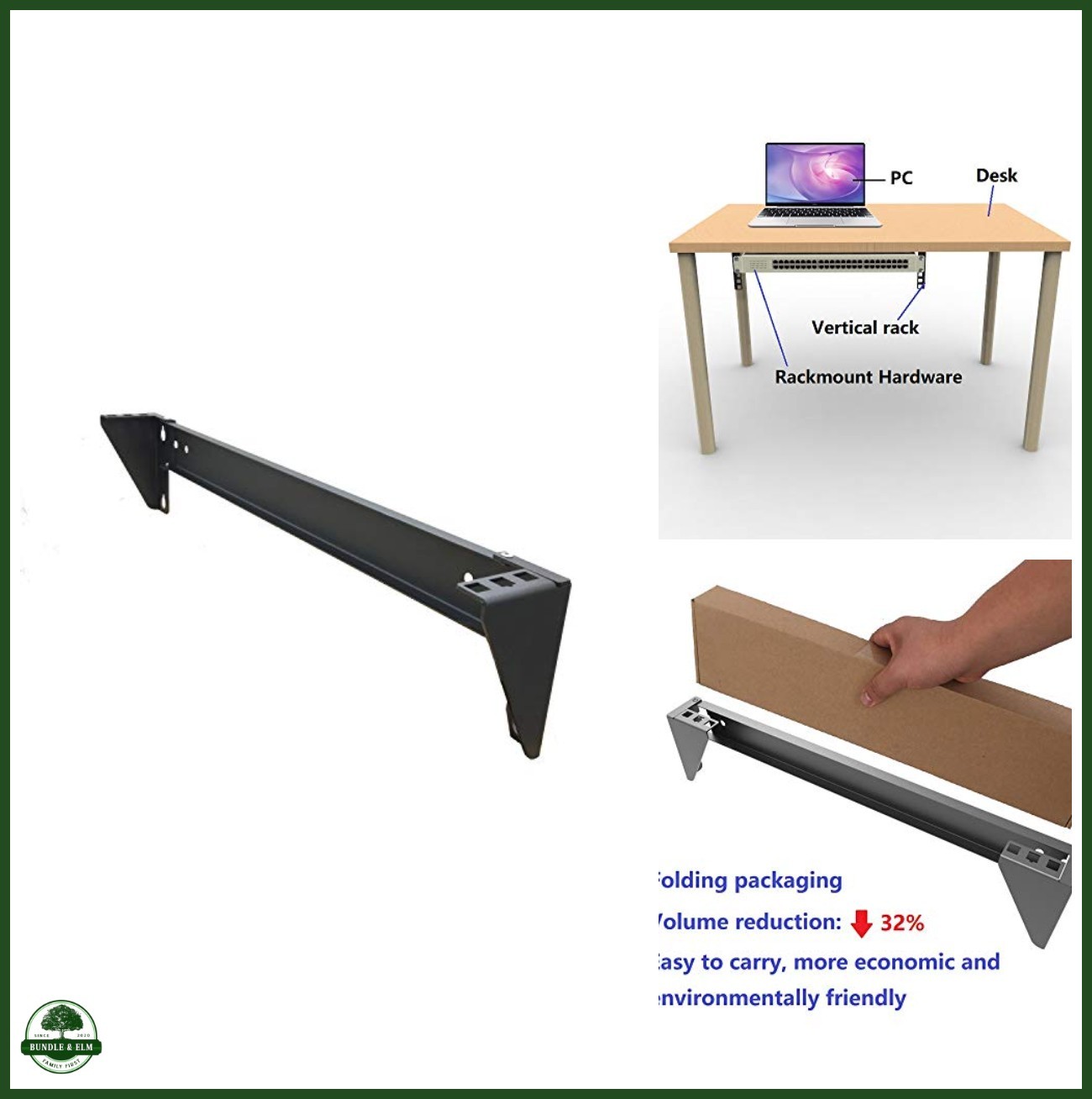 1U 19 Inch Steel Wall Mount Rack 44 Pound Capacity Easy Install Vertical
