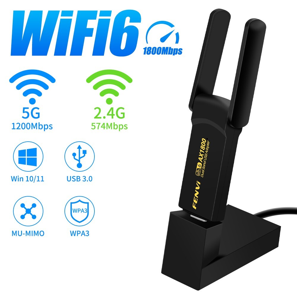 FU-AX1800 Pro WiFi 6 USB 3.0 Card Dual Band 1800Mbps MT7921 Wireless USB Adapter
