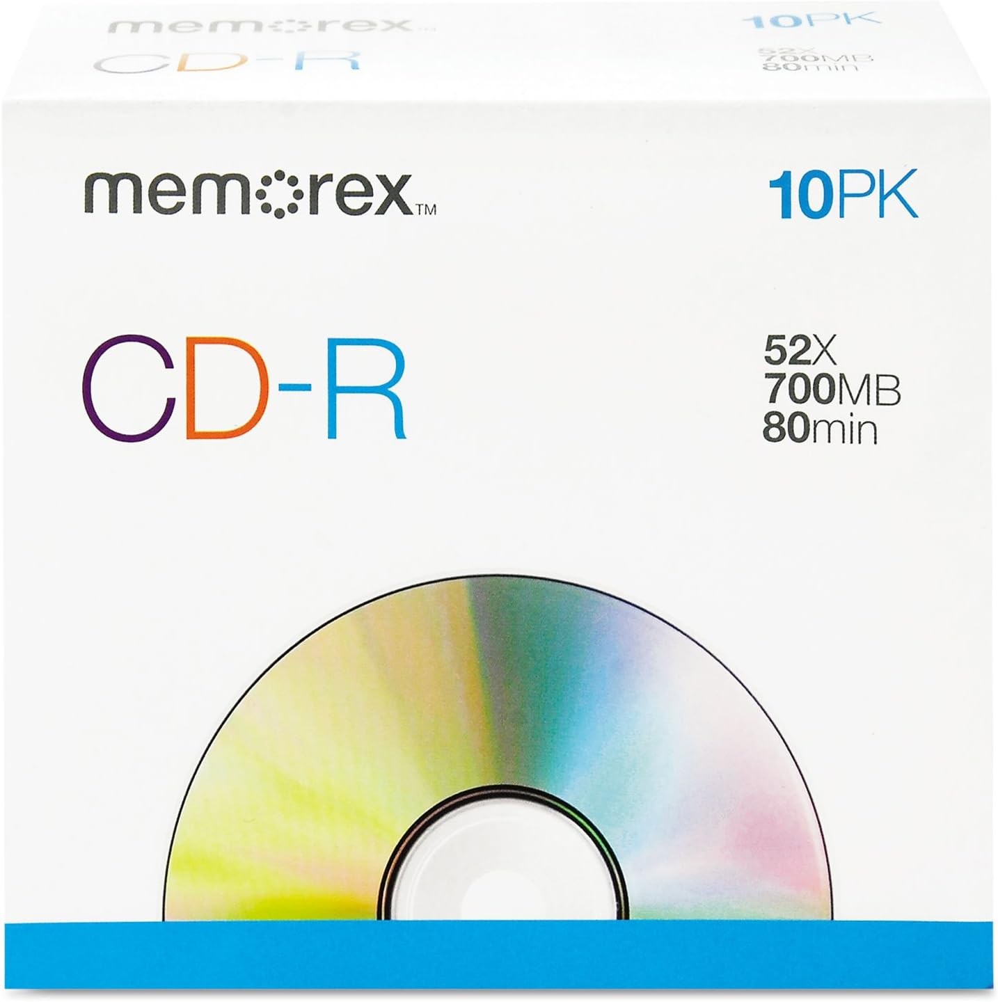 Memorex 52X CD-R 80min 700MB /w Slim CD Jewel Case (Logo on Top) Lot