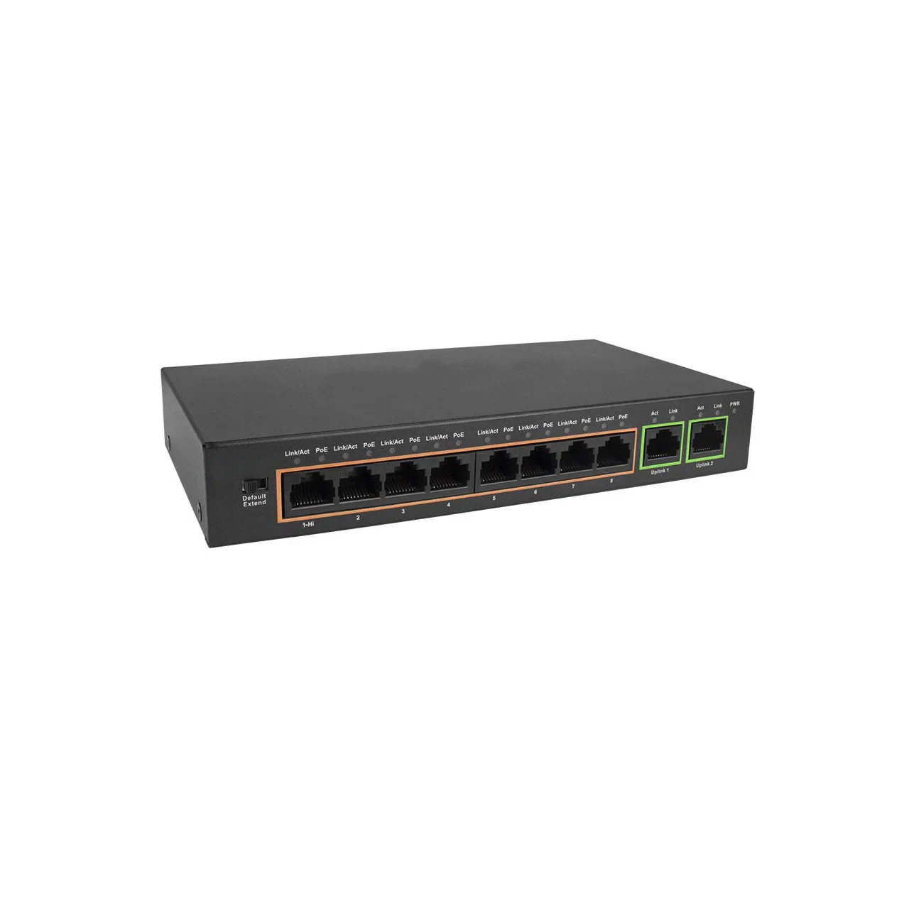 BV-Tech 10 Port PoE+ Switch (Model POE-SW811) - 8 PoE+ Ports & 2 Gigabit Uplink