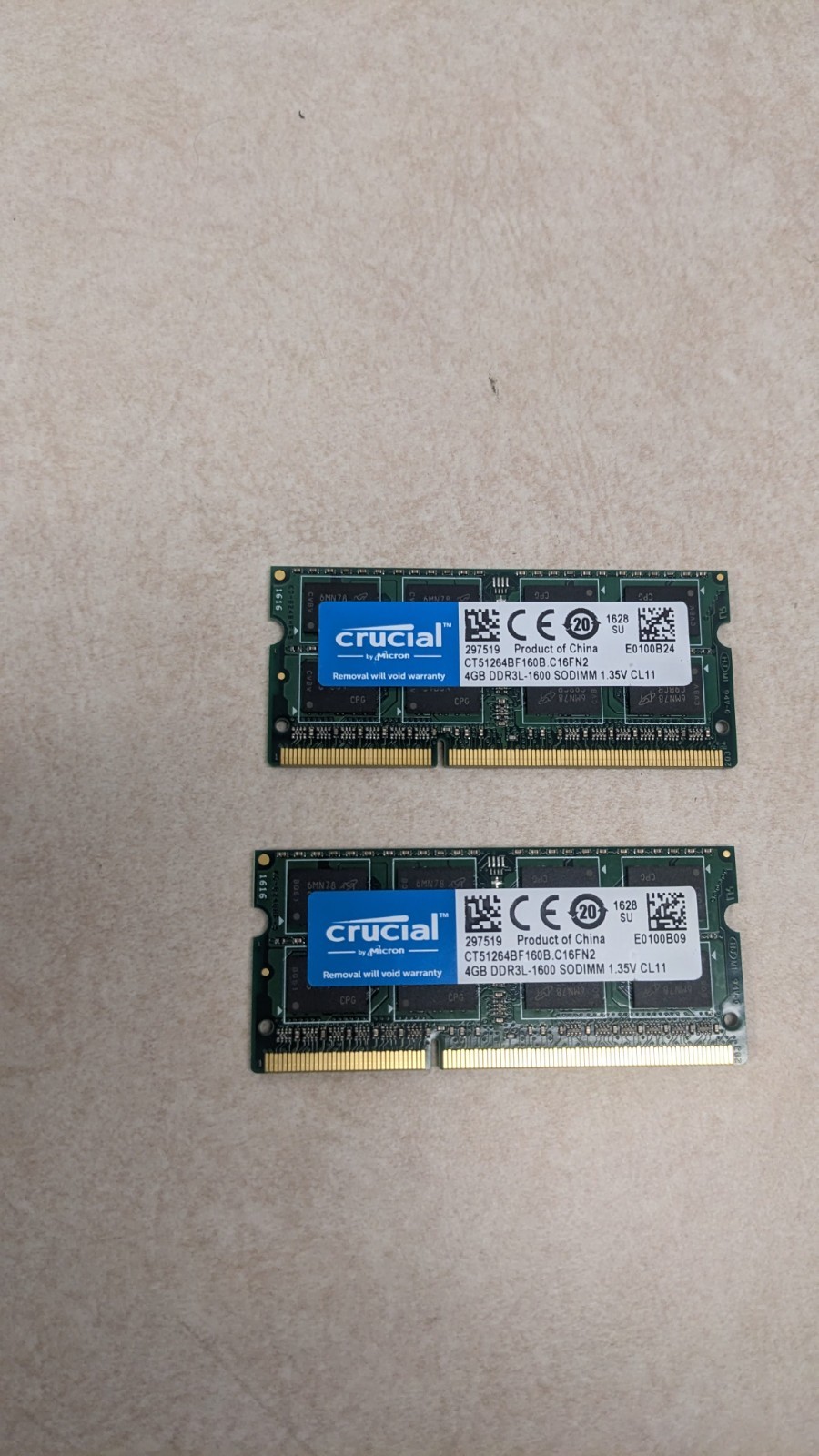 Crucial 4GB LAPTOP ram DDR3L-1600 SODIMM