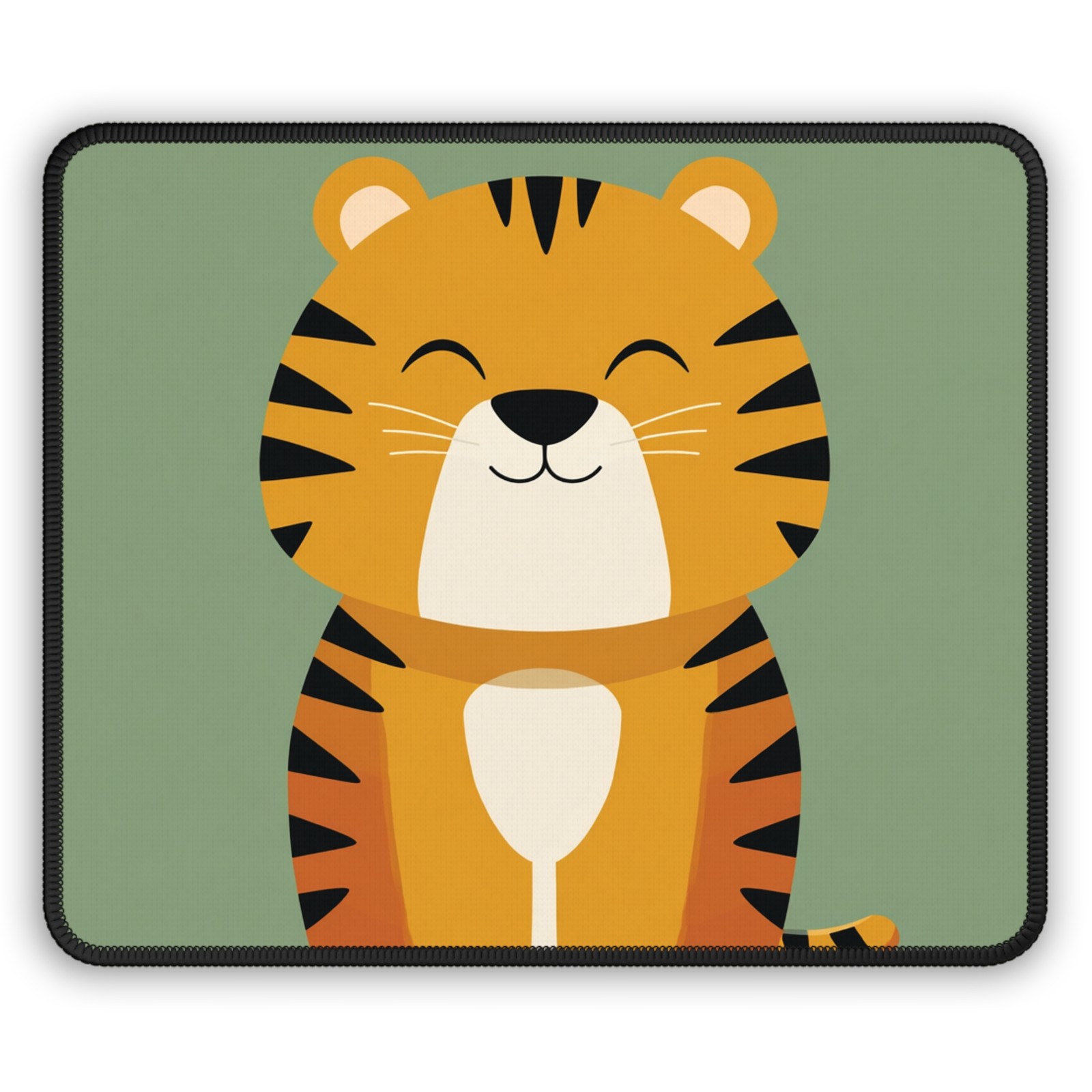 Smiling Tiger Gaming Mouse Pad | Cute Cartoon Animal Desk Mat