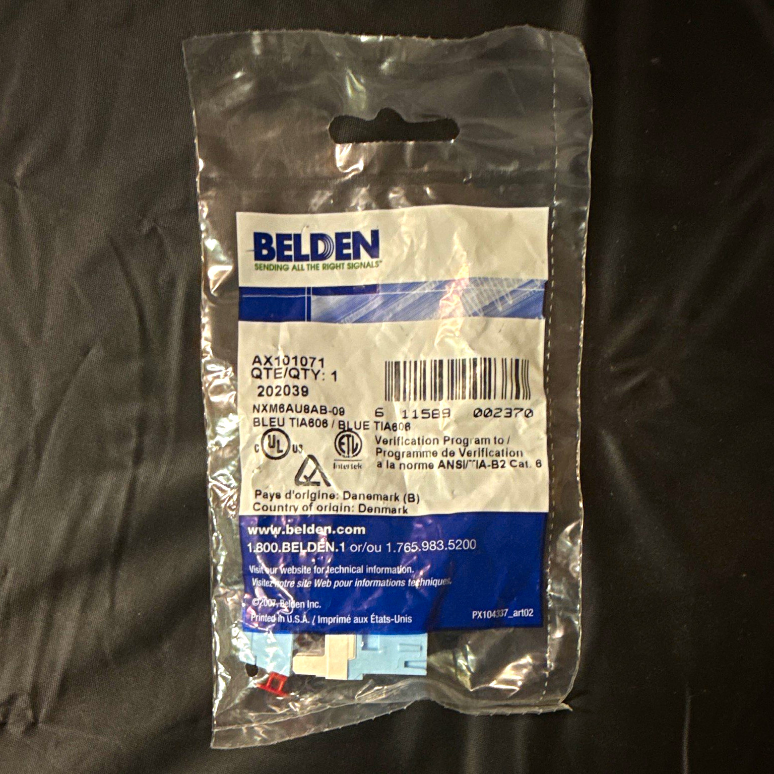Belden Cat 6 RJ45 MDVO Jack Module Blue AX101071