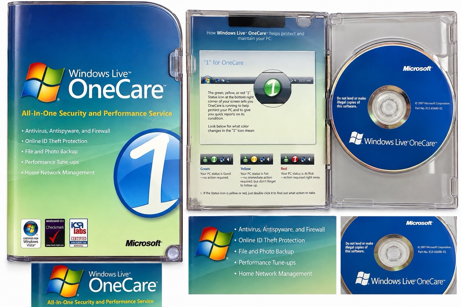Microsoft Windows Live OneCare 2007 PC Security Software w/Product Key DR5