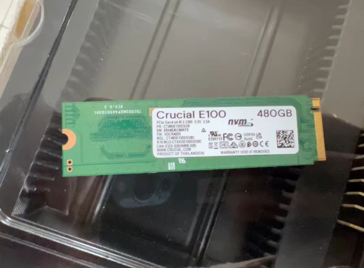 1PCS Crucial E100 480 GB SSD M.2 2280 CT480E100SSD8 Internal PCI Express NVMe