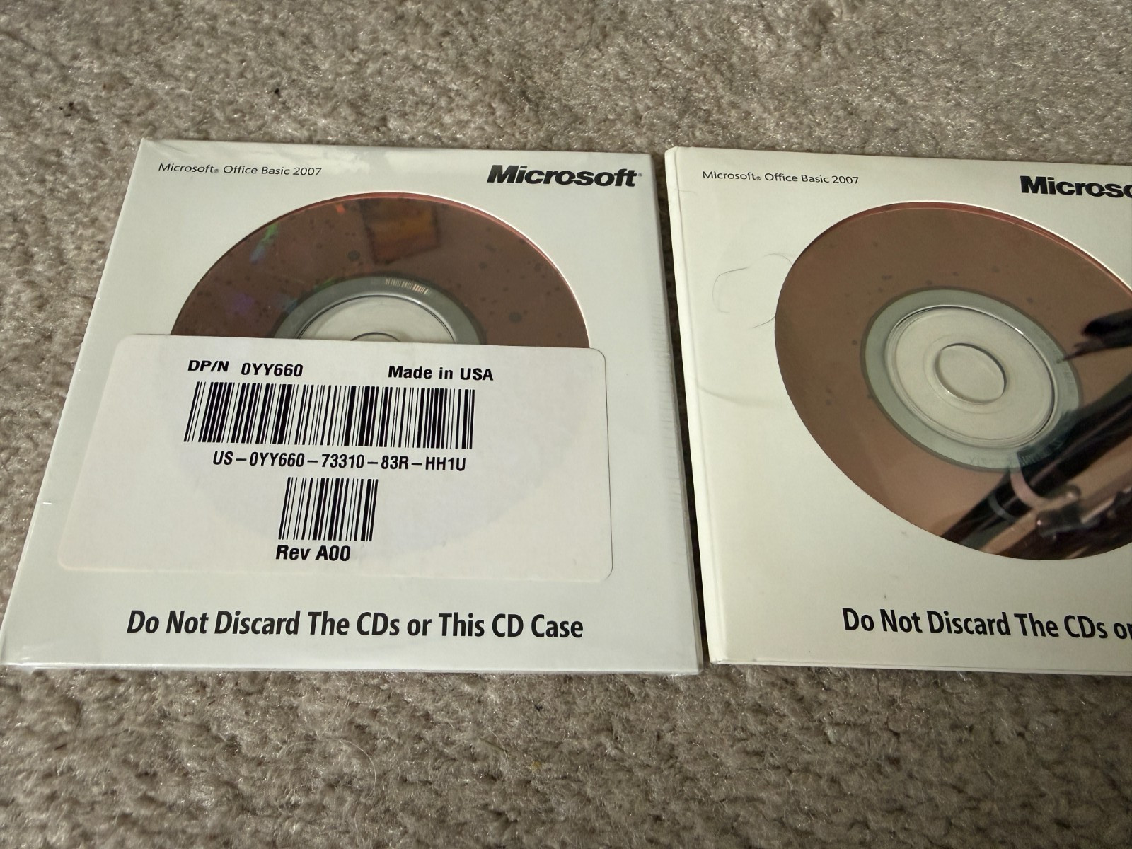 lot of 2 Microsoft Office Basic 2007 OEM DELL Sealed + Microsoft Works 9.0