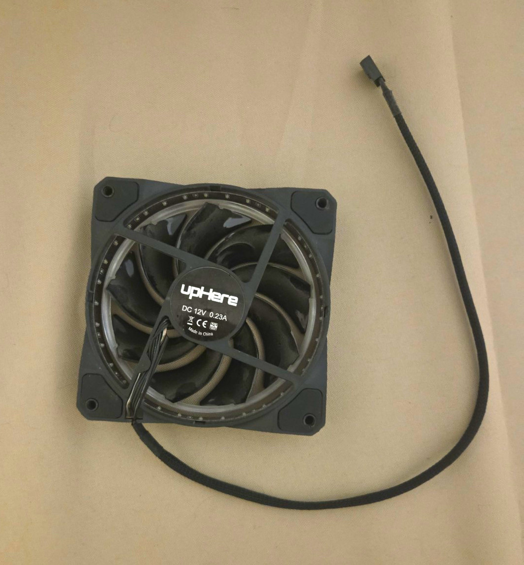 upHere 120mm 12V Blue LED Black PC Computer Case Fan, 4-Pin Power Connector