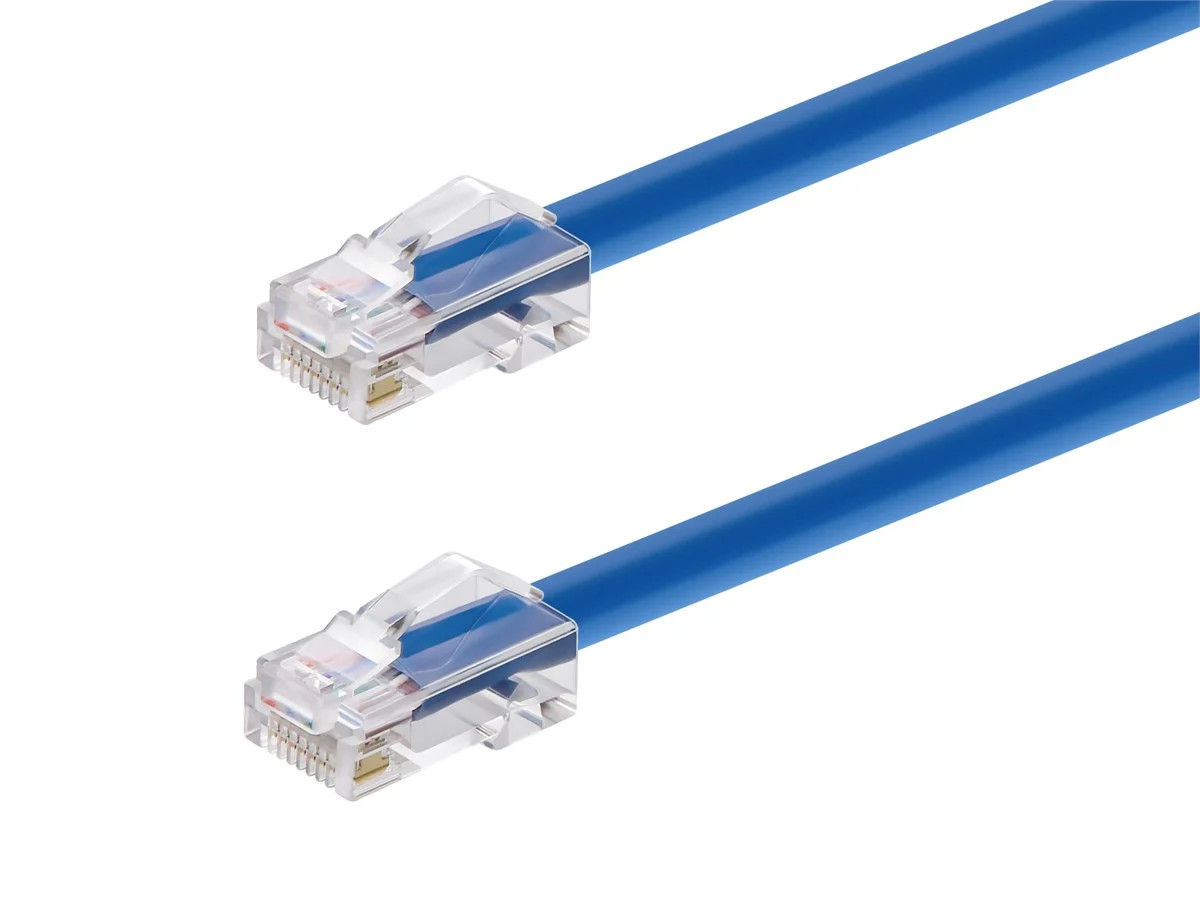 Monoprice Cat6A Patch Cable 75ft Blue 26AWG 10G RJ45 Non-booted Ethernet Cable
