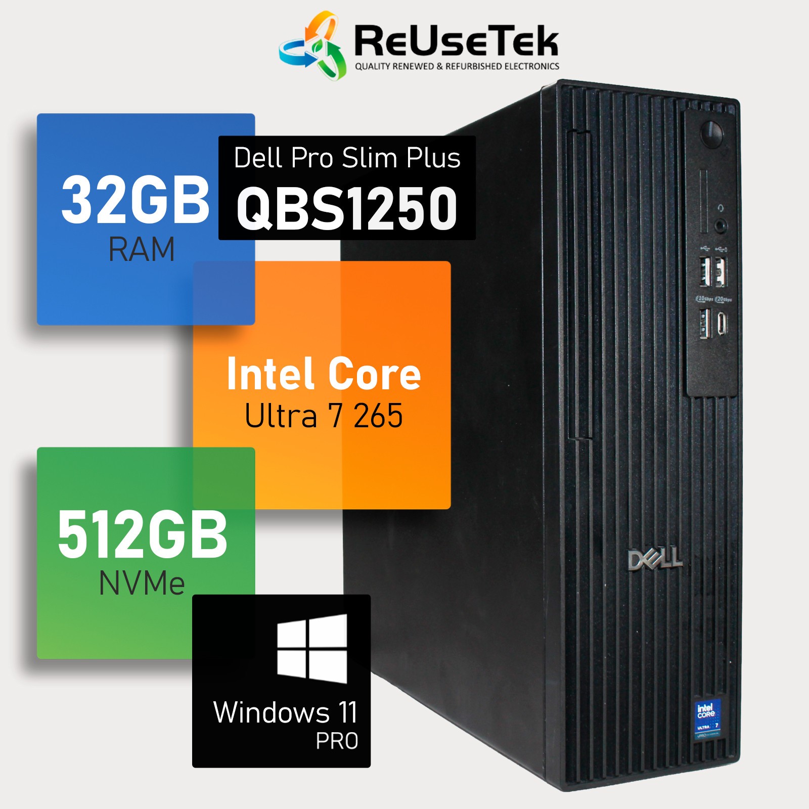 Dell Pro Slim Plus QBS1250 SFF Core Ultra 7 265 32GB RAM 512GB NVMe Win 11 Pro