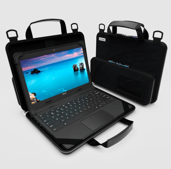 Always On EVA 11.6 Inch Slim Chromebook Case w/Shoulder Strap, Pouch & ID Holder