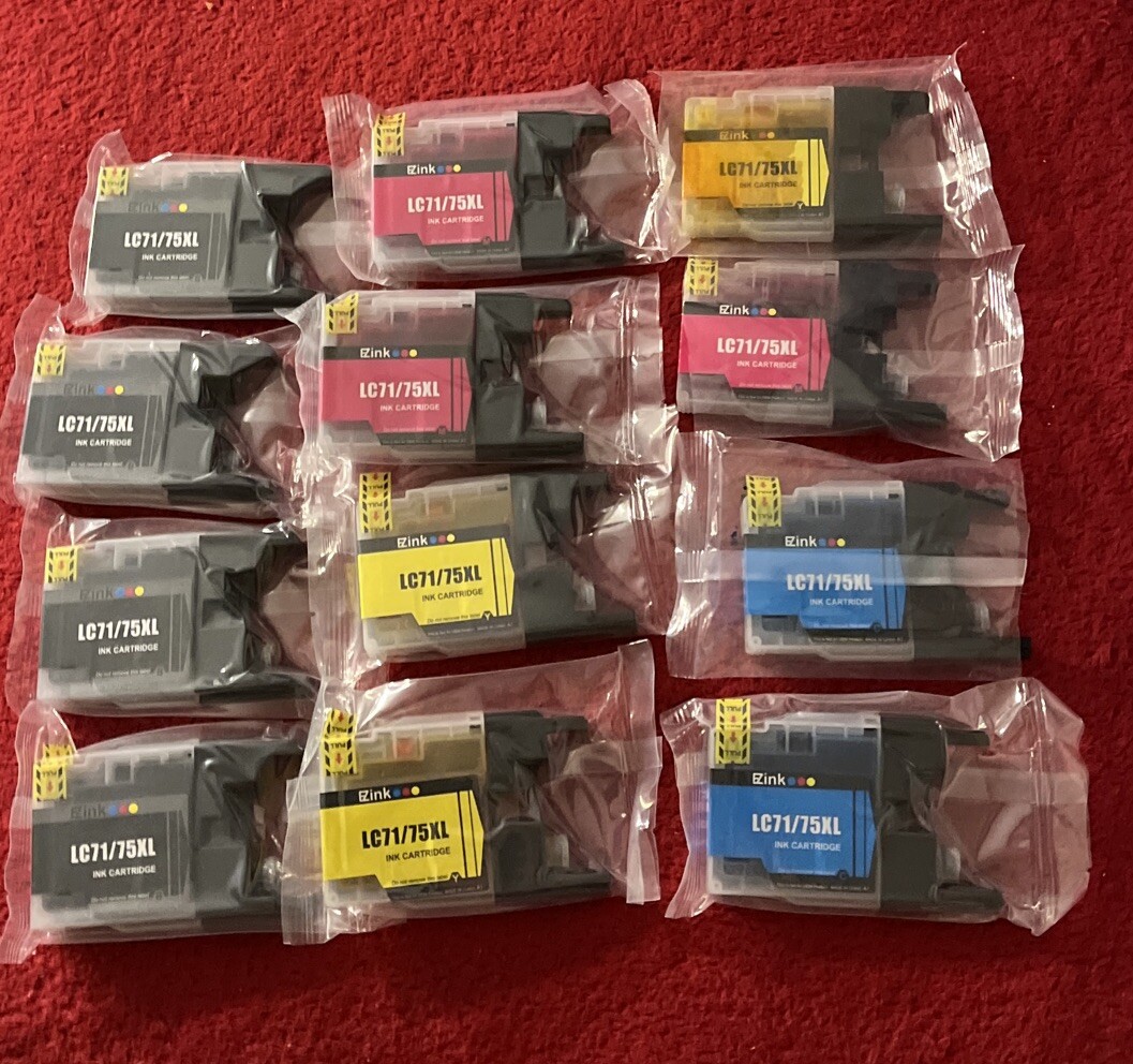 lot Of 12 EZ Ink LC71/75XL Ink Cartridges 9 New Factory Sealed