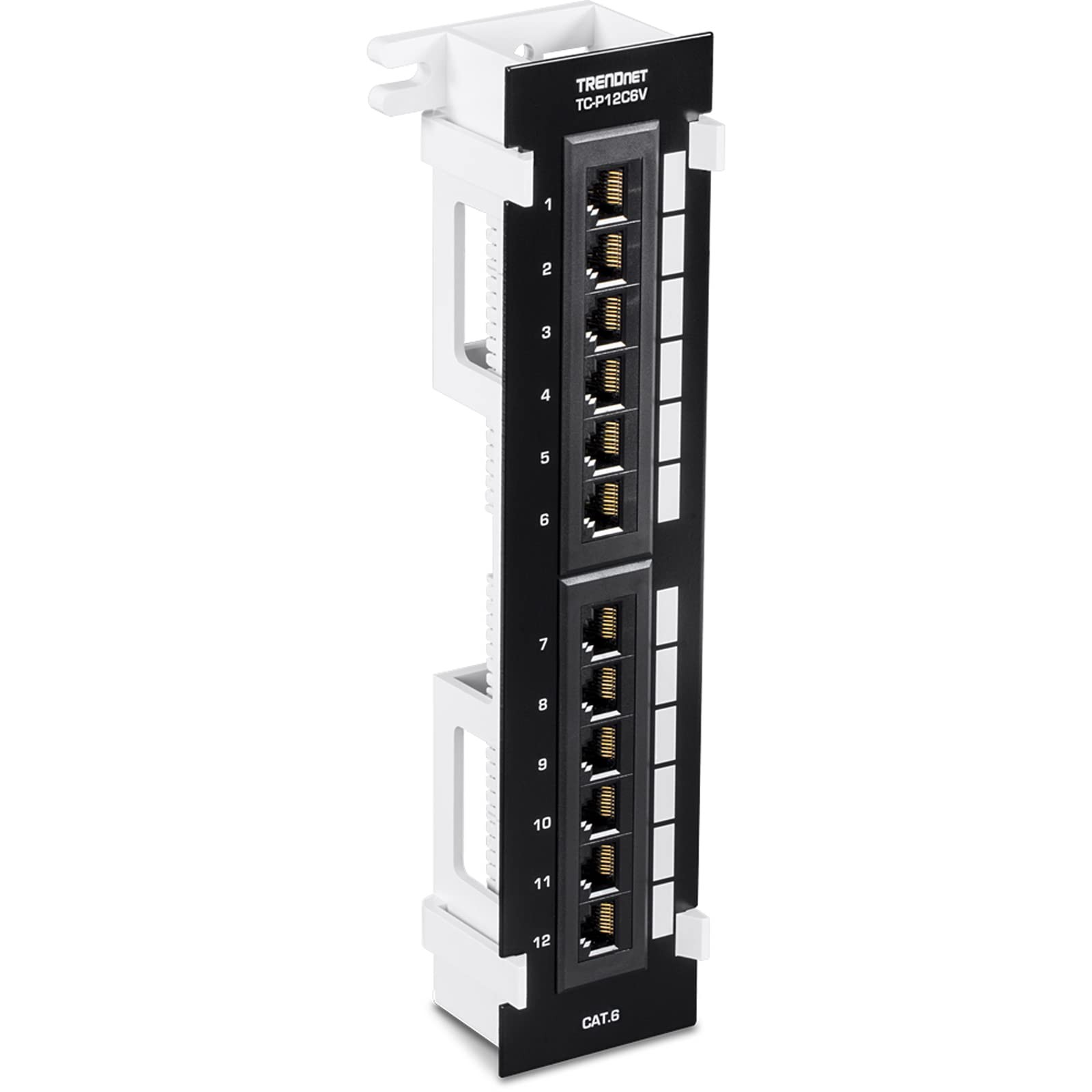 12-Port Cat6 Unshielded Patch Panel Wall Mount TC-P12C6V