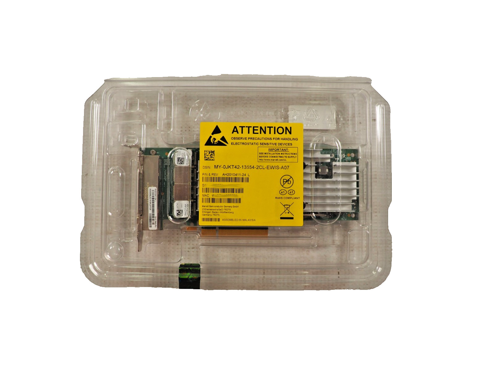 Dell Marvel QL41164HLRJ Quad Port 10GBASE-T RJ45 Network Adapter Low prof JKT42