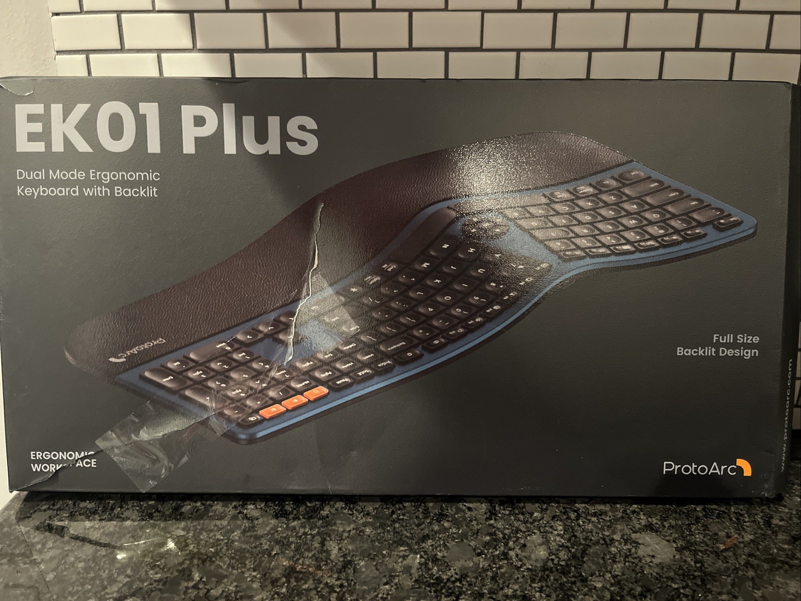 ProtoArc EK01 PlusErgonomic Split Bluetooth Keyboard USB Wireless Backlit.OPEN📦