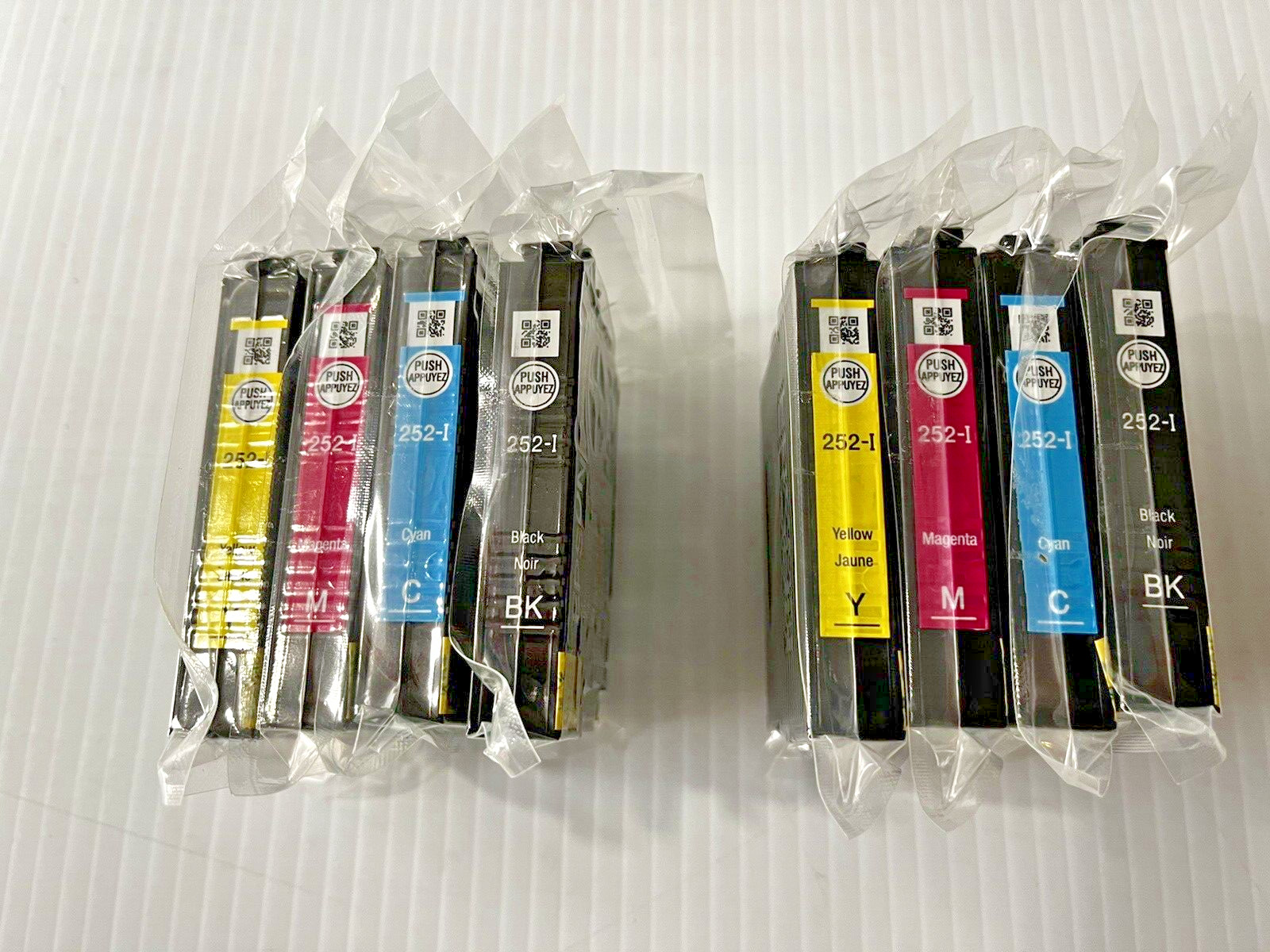 Epson 252 Ink Set of 8 (2 SETS) CMYK INITIAL NEW OEM Sealed Genuine 252i WF 7620