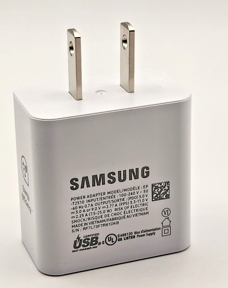 New OEM Samsung 25W USB-C Super-Fast Charging Power Adapter: EP-T2510 (White)